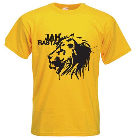 Jah Rasta T Shirt Reggae Lion Of Judah Rastafarian Bob Marley Colour Choice Ebay