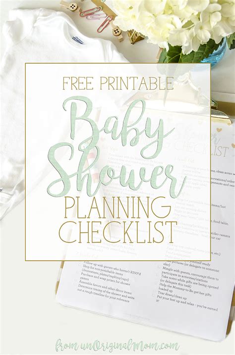 Free Printable Baby Shower Planning Checklist Unoriginal Mom