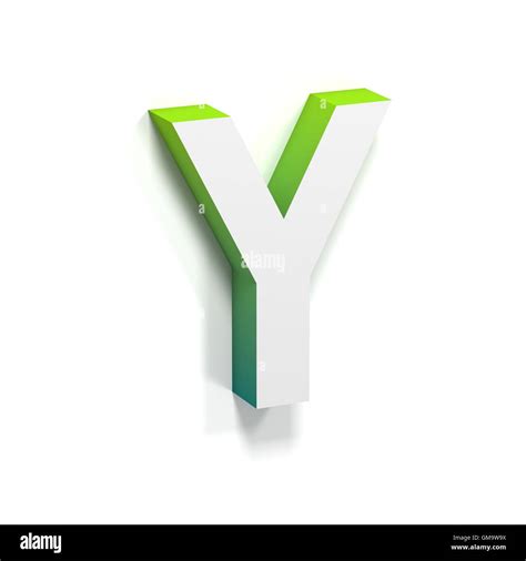 Green Gradient And Soft Shadow Font Letter Y 3d Render Illustration