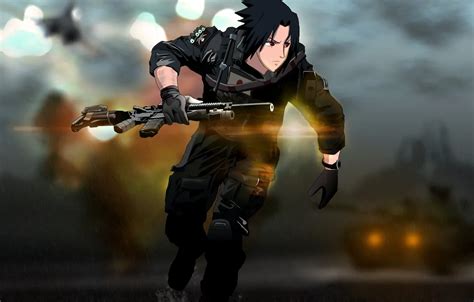 Wallpaper Gun Game Naruto Weapon Anime Crossover Sharingan Ninja