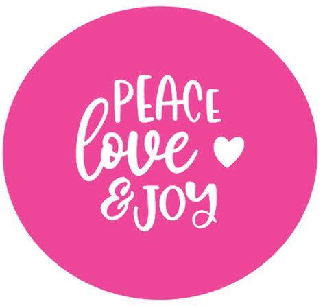 Peace Love And Joy With Heart Engraved Circle Stamp
