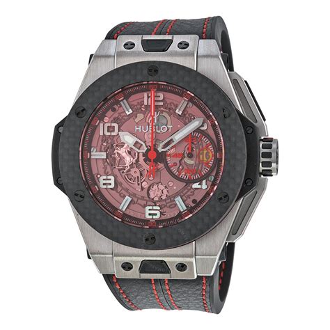 The big bang ferrari is powered by hublot's unico movement and features some 330 components, oscillating at a frequency of 28,800 vibrations per hour. Hublot Big Bang Ferrari Chronograph Skeleton Dial Men's Watch 401.NQ.0123.VR - Big Bang Ferrari ...