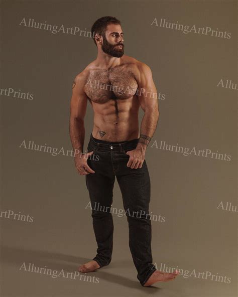 Male Model Print Muscular Handsome Beefcake Shirtless Pumped Chest