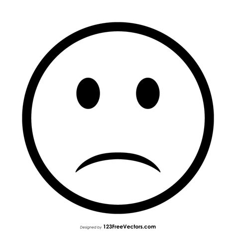 Slightly Frowning Face Emoji Outline Free Vector By 123freevectors On