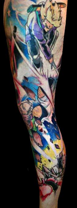 Tattoo artist steve butcher's dragon ball z stomach tattoo is epic, one of the best scenes from dragon ball z! Dragonball Z Leg Sleeve 2 by ILoveTrunks on DeviantArt