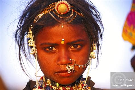 Indian Girl Pushkar Rajasthan India Stock Photo