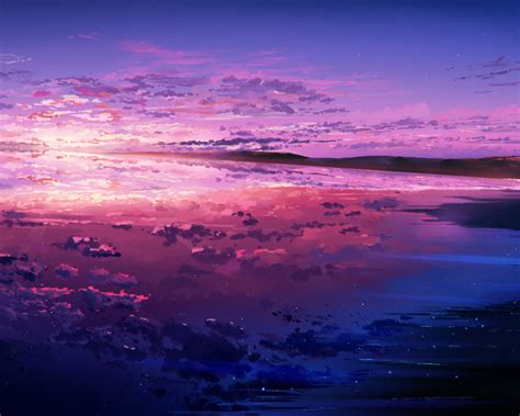 1280x1024 Purple Sunset Reflected In The Ocean 1280x1024 Resolution