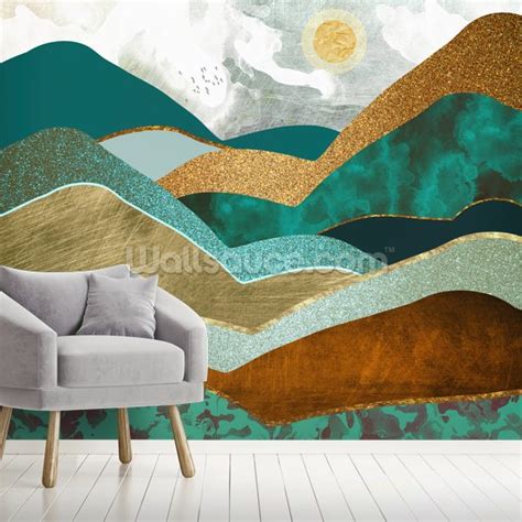 Golden Hills Wall Mural By Spacefrog Designs Wallsauce Us