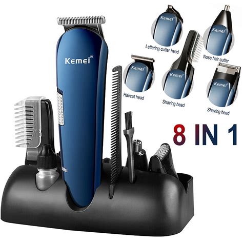 8 In 1 Rechargeable Cordless Electric Hair Clipper Men Body Beard