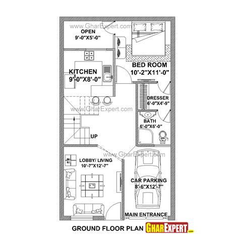 House Plan For 21 Feet By 37 Feet Plot Plot Size 86 Square Yards
