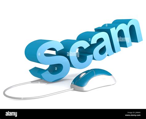 Scam Word With Blue Mouse 3d Rendering Stock Photo Alamy