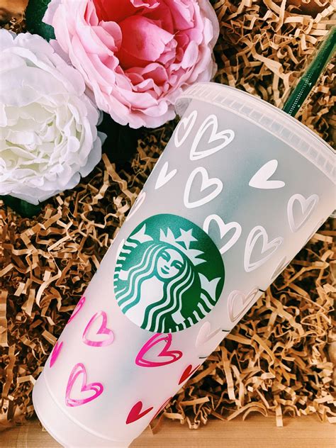 Valentines Dayheart Custom Cup Reusable Cold Cup Custom Tumbler