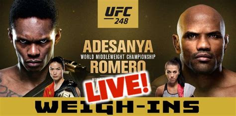 UFC Adesanya Vs Romero LIVE Weigh In Video Results MMAWeekly