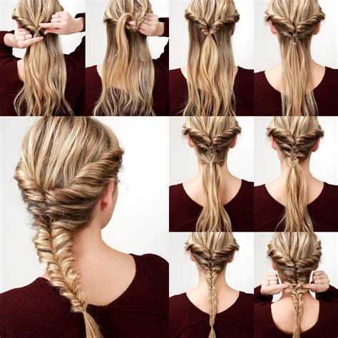 Gather new hair into the braid. Lulus How-To: Topsy Fishtail Braid Tutorial - Lulus.com ...