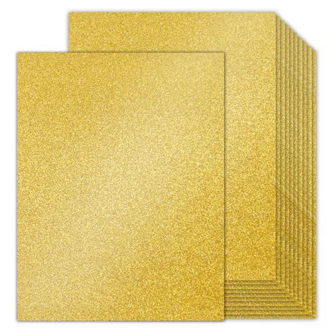 Double Sided 100 Sheets Gold Glitter Cardstock 85 X 11 Goefun 80lb No