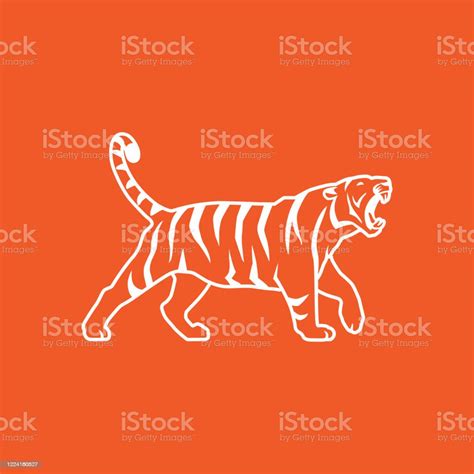 Vetores De Tiger Line Sinal Vetor Ilustração E Mais Imagens De Tigre