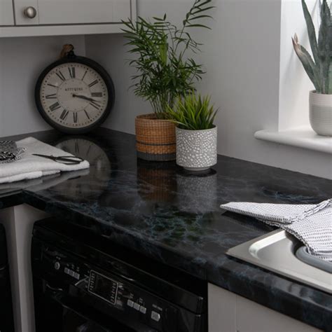 Marble Black Glossy Dc Fix Self Adhesive Vinyl Kitchen Wrap Kitchen