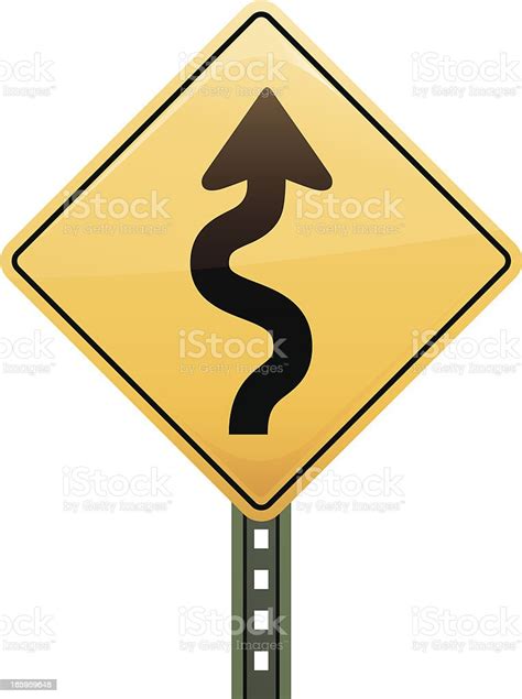 Wavy Road Sign Stock Illustration Download Image Now Arrow Symbol
