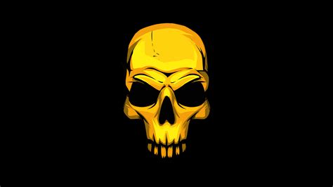 1024x576 Gold Skull Dark Background 4k 1024x576 Resolution Hd 4k