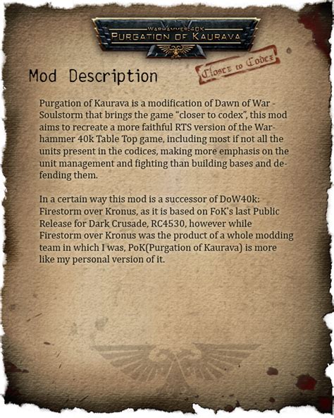 Purgation Of Kaurava Mod For Dawn Of War Moddb