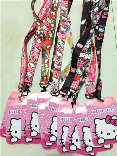 10 Pcs Popular Cartoon Kitty Neck Straps Lanyards Mobile Phoneid Card