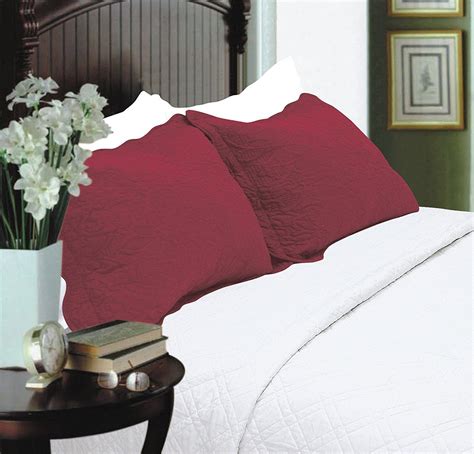 All For You 2 Piece Embroidered Quilted Pillow Shams King Size Total