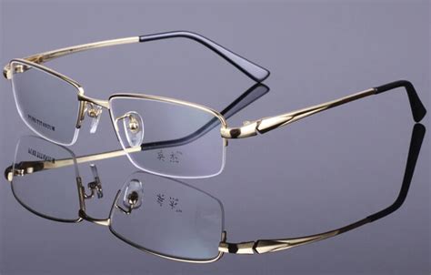 Men Vintage Pure Titanium Eyeglass Frame Half Rimless Glasses Spectacles Rx Able In Men S