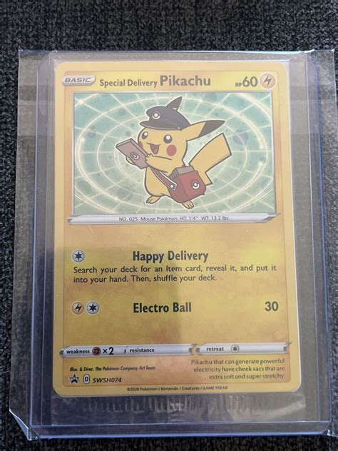 Mavin Special Delivery Pikachu Pokemon Center Promo Card Swsh074 Factory Sealed