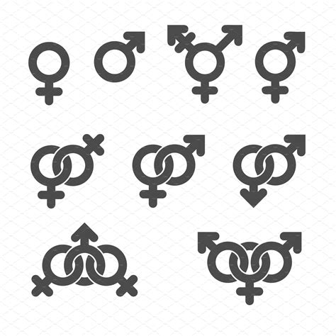 Gender Symbol Icons Set Pre Designed Photoshop Graphics ~ Creative
