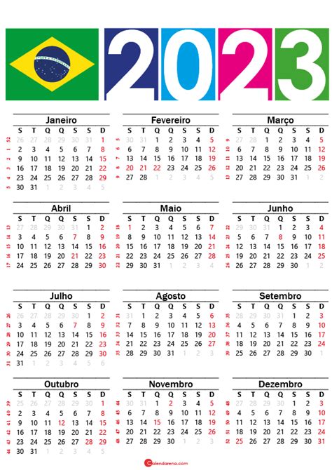 Calendario Brasil 2023 Para Imprimir Gratis Imagesee