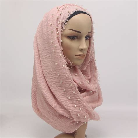 Solid Color Muslim Headscarves Soft Scarf Hijabs New Woman Hanging