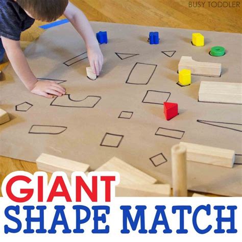 Giant Shape Match Activity Busy Toddler Math Activities For