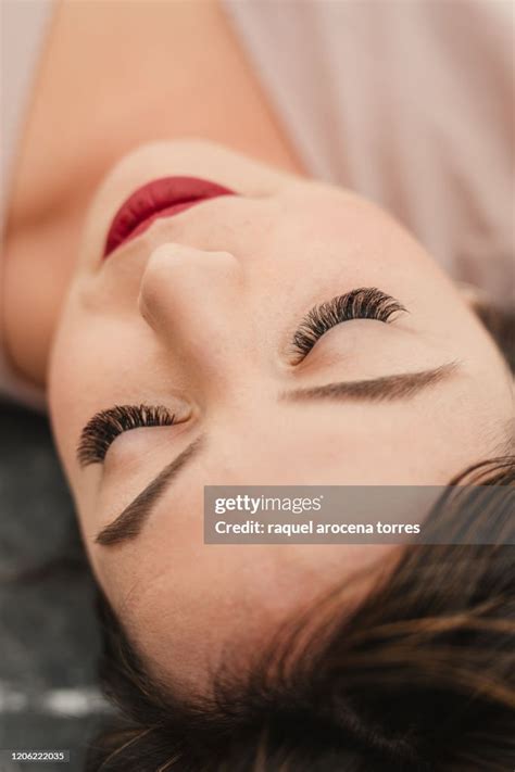 White Young Woman With Eyelash Extensions High Res Stock Photo Getty
