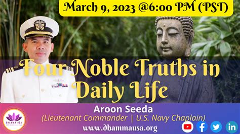 Four Noble Truths In Daily Life Lieutenant Commander Aroon Seeda