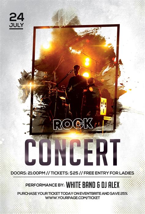 Rock Concert Free Psd Flyer Template Stockpsd