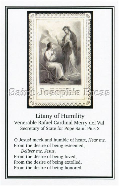 Litany Of Humility Prayer Card Saint Josephs Press