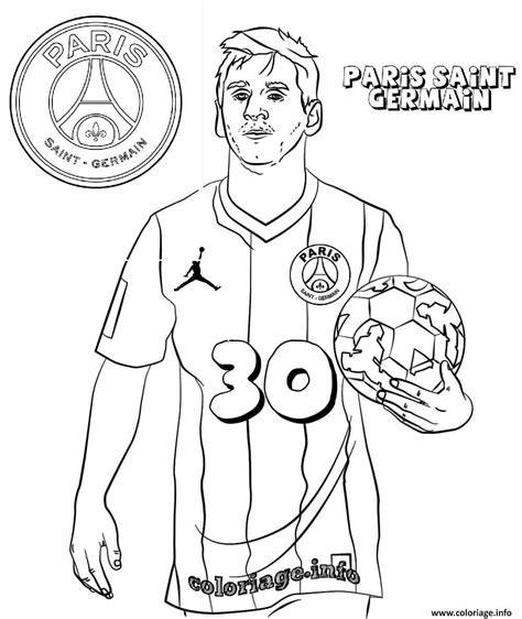 Coloriage Lionel Messi Psg Paris Saint Germain Football Logo Imprimer Lionel Messi Messi Psg