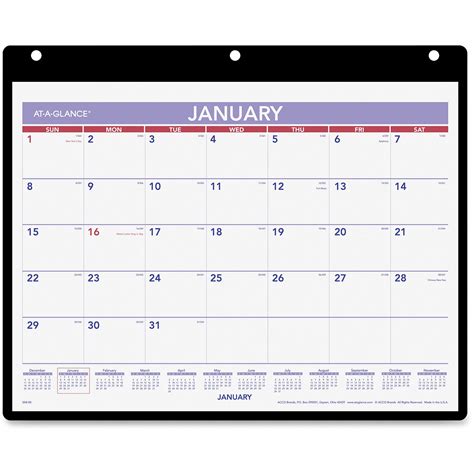 At A Glance Monthly Deskwall Calendar With Poly Holder