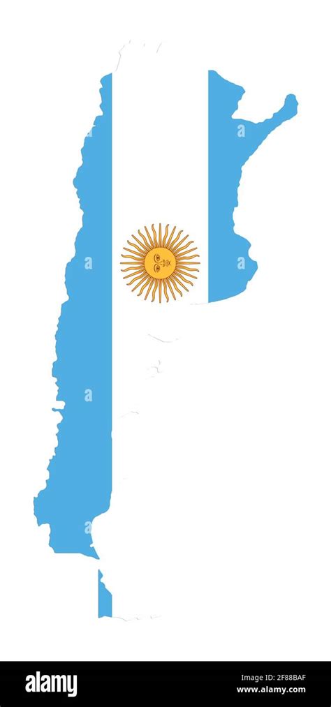 Mapa De Argentina Con Bandera Plana Mirada Aislada Sobre Blanco 3d
