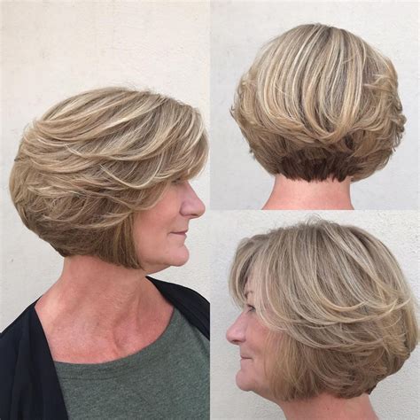 Layered Ash Blonde Bob For Older Women Short Hair Styles Haircut For