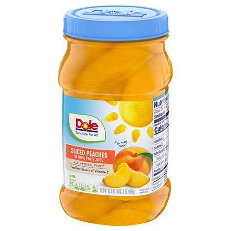 Dole Sliced Peaches In 100 Fruit Juice Jar Shop Peaches Plums