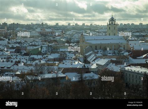 Winter Afternoon In Vilnius Old Town Lithuania Stock Photo Alamy