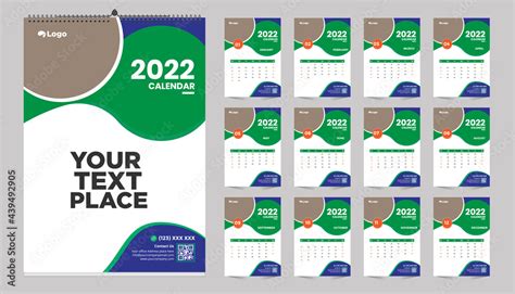 Monthly Wall Calendar Template Design For 2022 2023 2024 2025 2026