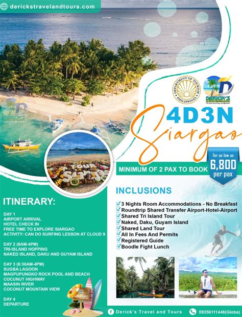 Siargao 4d3n Dericks Travel And Tours