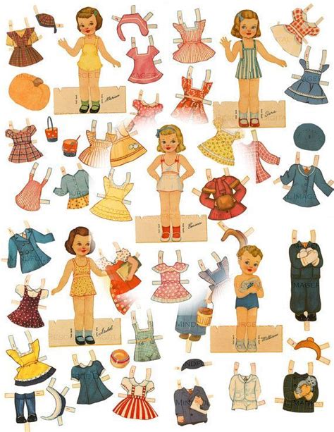 Vintage Children Paper Dolls Image 1940s Children Paper Doll Set 5