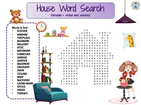 House Word Search Puzzle Free Game Treasure Hunt 4 Kids