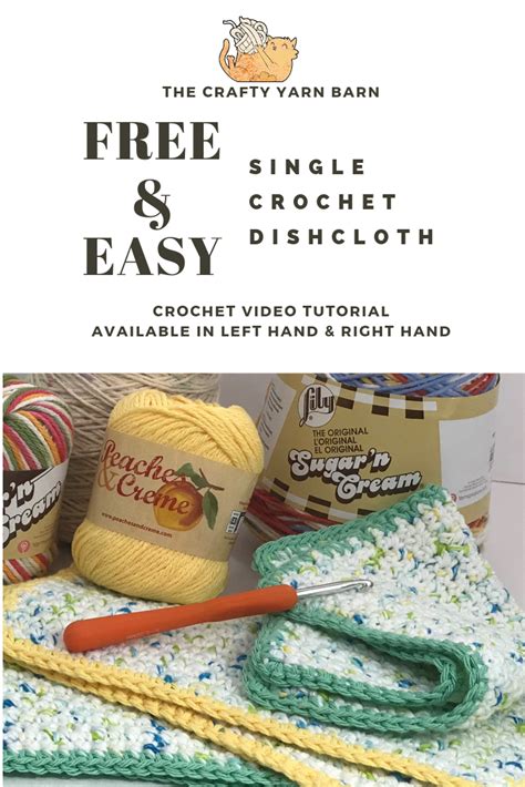 Single Crochet Dishcloth Or Washcloth Easy Step By Step Tutorial For