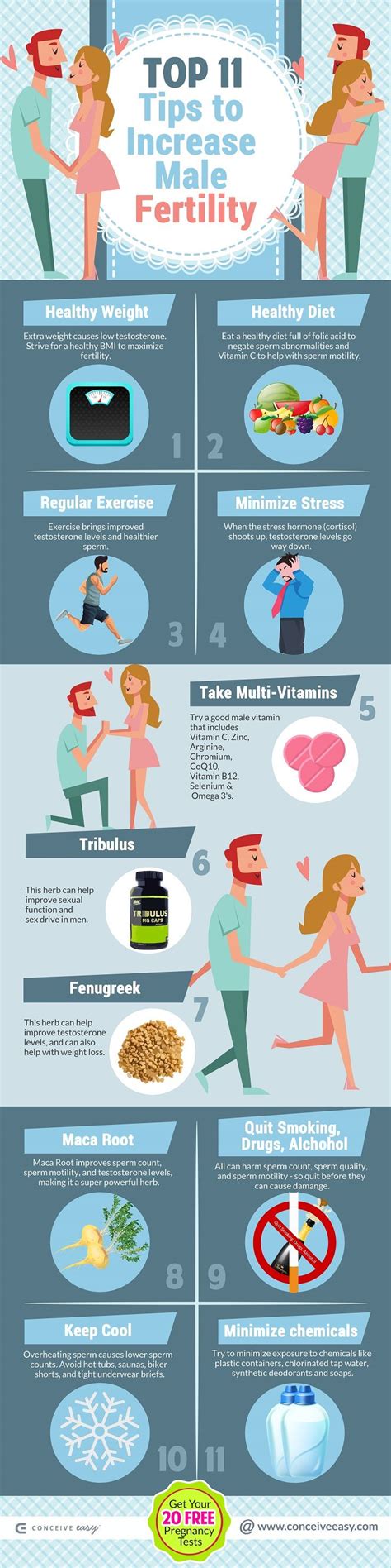 Top 11 Tips To Increase Male Fertility Infographic Natural Fertility