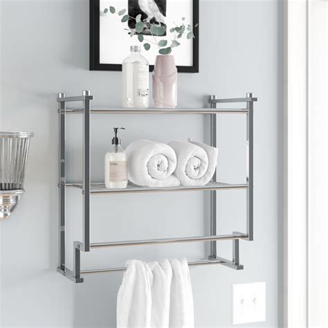 This first bathroom shelf idea is simple, understated. The Twillery Co. Hedvige Wall Shelf & Reviews | Wayfair
