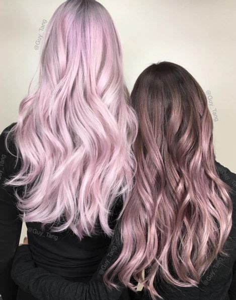 Left Light Pink Pastel Hair And Right Brown To Light